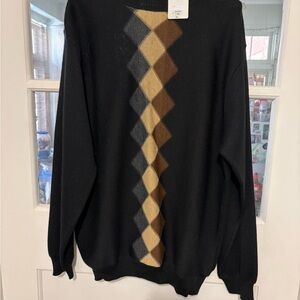 Bachrach Sweater with Brown Argyle Design
